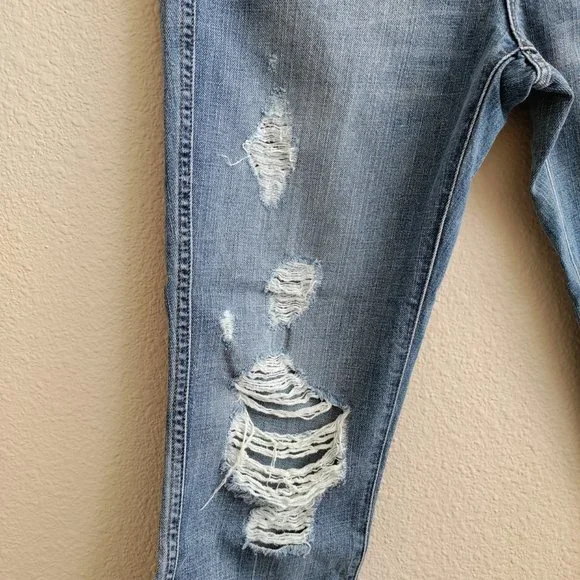 J. Crew Vintage Straight Raw Frayed Jeans High Rise Destroy Size 28R - Picture 4 of 15